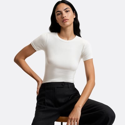 T-shirt com gola redonda, mangas curtas LA REDOUTE COLLECTIONS