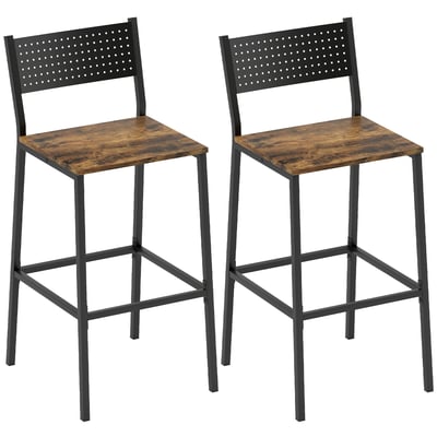 Tabouret de bar Métal Brun Rustique HOMCOM