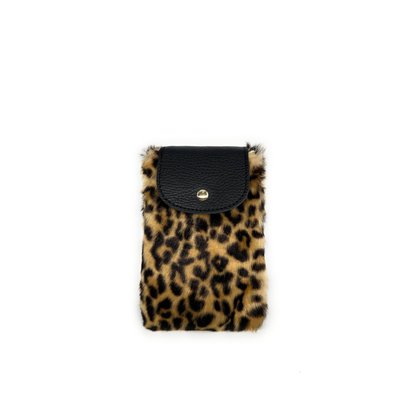 sac pochette téléphone en cuir et poils synthétiques NAKIA OH MY BAG