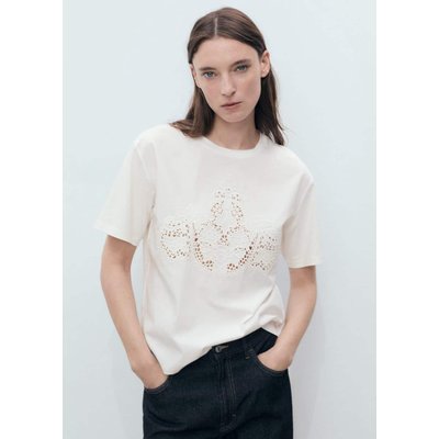T-shirt coton brodé MANGO