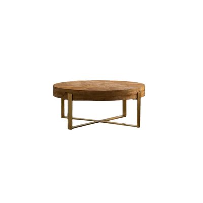 Table basse ronde en bois recyclé - NEBRASKA MATHI DESIGN
