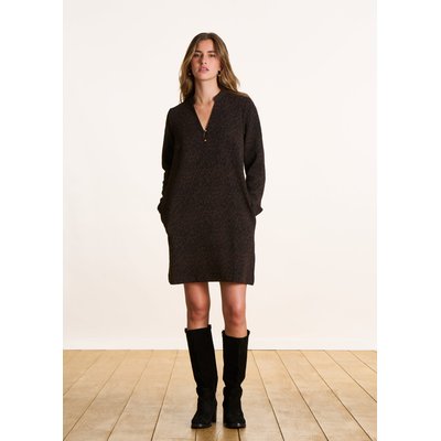 Robe courte en jacquard manches longues LA FEE MARABOUTEE
