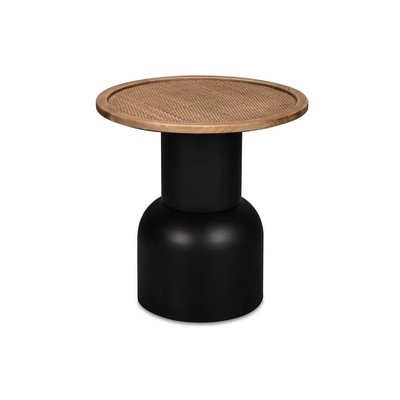 Bout de canapé noir et bois Taille M BOITE A DESIGN