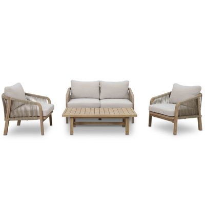 Salon de jardin 4 places, bois, SIENA DEFORA HOME