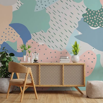 Papier peint formes pastel HEXOA