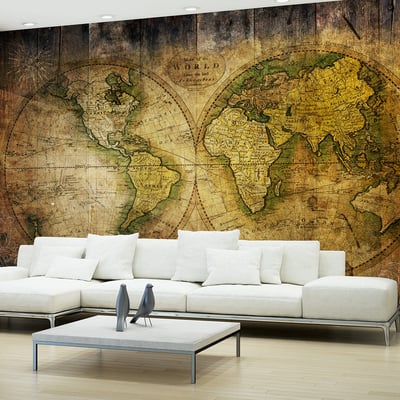Papier peint intissé panoramique Carte du monde Searching for Old World EDEN