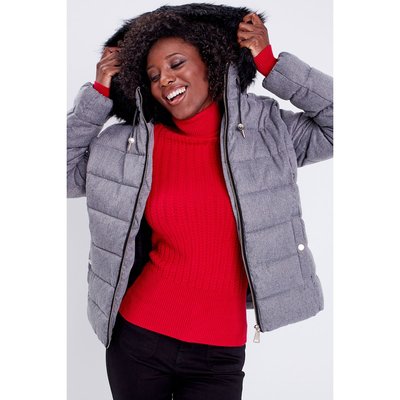 Doudoune courte grise La Redoute