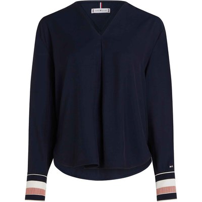 Bluse mit langen Ärmeln und V-Ausschnitt TOMMY HILFIGER