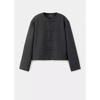 Veste droite fermeture à brandebourgs MANGO