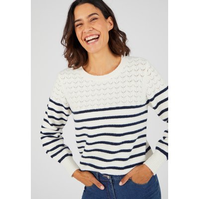Pull rayures et maille ajourée Thermolactyl DAMART