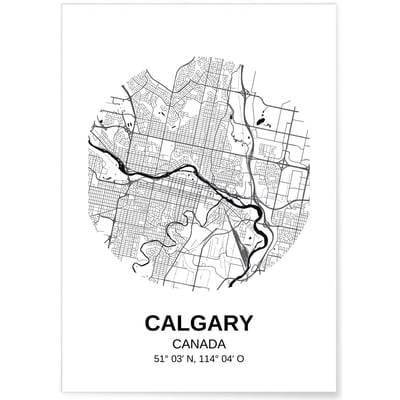 Poster Carte Calgary L'AFFICHERIE