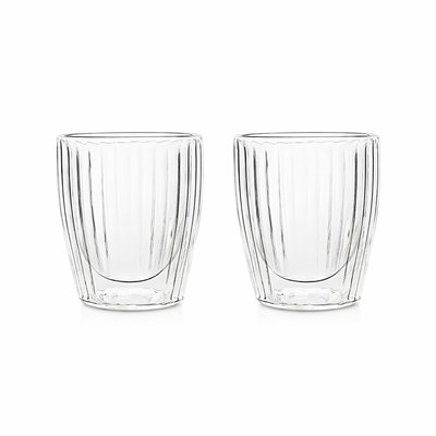 Lot de 2 tasses 12cl en verre borosilicate double paroi, HERA OGO LIVING