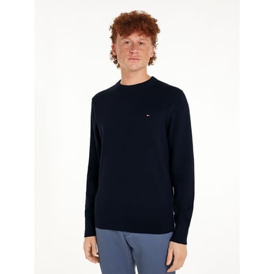Pull col rond en coton pima et cachemire TOMMY HILFIGER