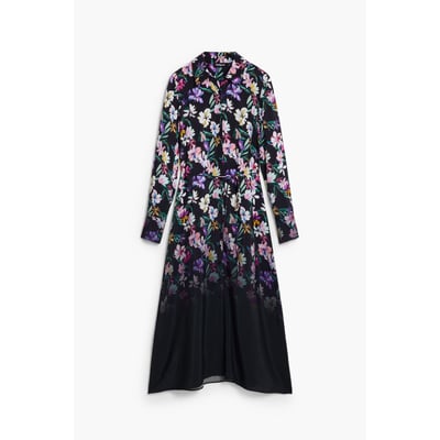 Robe chemise à fleurs dégradées DESIGUAL