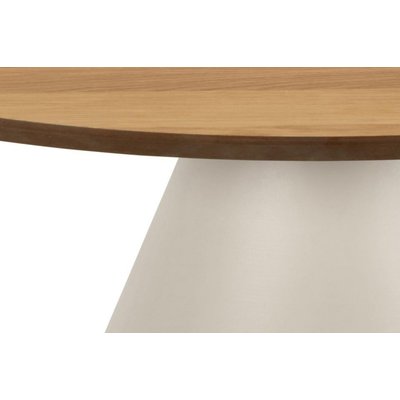 Table basse ronde en bois et métal grège D85 - GIROLLE HELLIN, DEPUIS 1862