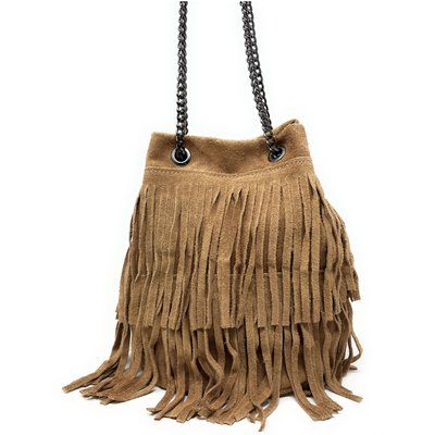 Sac à main à franges en croute de cuir nubuck TADI OH MY BAG