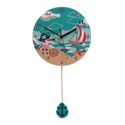 23cm Kids Wooden Pirate Wall Clock SO'HOME