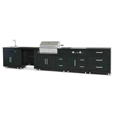 Cuisine d'extérieur 5 éléments dont 2 modules de cuisson, MEMPHIS OVIALA