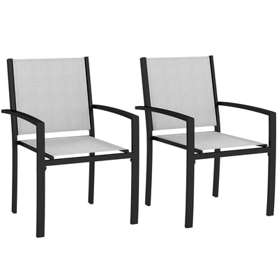 Ensemble de chaises de jardin Acier Gris OUTSUNNY