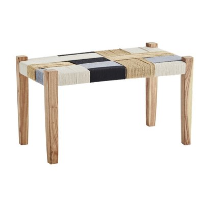 Banc bois assise coton MADAM STOLTZ