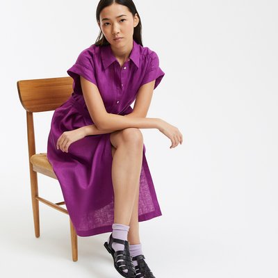 Linnen jurk met korte mouwen Signature Heloïse LA REDOUTE COLLECTIONS