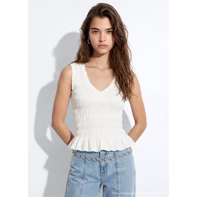 Top coton froncé MANGO TEEN