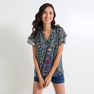 Blouse imprimée col V GRAIN DE MALICE
