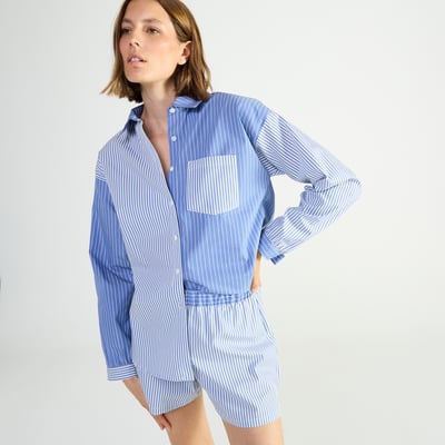 Pyjama col classique en popeline de coton ESSENTIEL FANTAISIE LAURENCE TAVERNIER