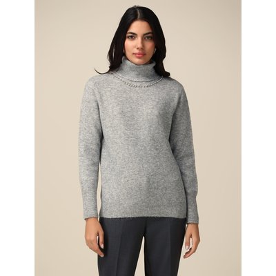 Pull col roulé réalisé en FIL chaud de laine mélangée OLTRE