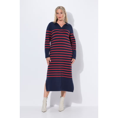 Robe midi en maille, col et encolure en V ULLA POPKEN