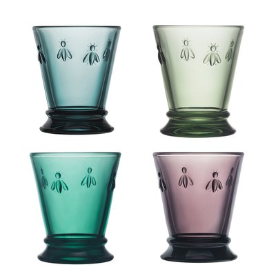 Coffret de 4 verres à eau en 4 couleurs, ABEILLE LA ROCHERE