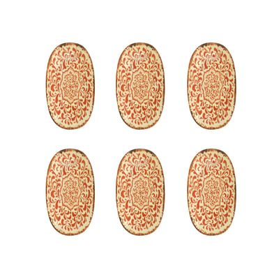 Lot de 6 assiettes ovales 19cm en porcelaine, PALAZZO OGO LIVING