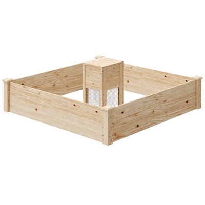 Ensemble carré potager composteur bois sapin naturel OUTSUNNY