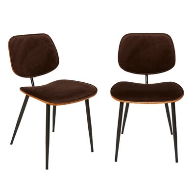 Lot de 2 Chaises en Velours avec Finition Bois - Olympia SIGNATURE