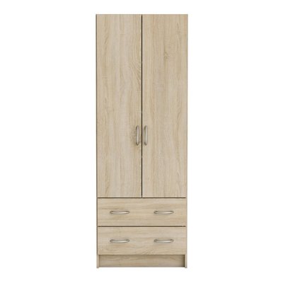 Armoire 2 Portes 2 Tiroirs, décor Bois - L60,9 cm - Dual CALICOSY