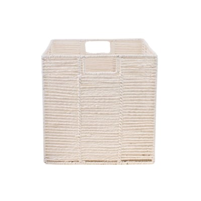 Cube rangement pliable en papier blanc 31x31x31cm ORNAMI