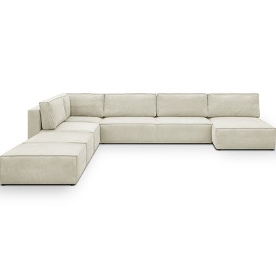 Canapé d'angle gauche convertible 8+2 places en velours côtelé - HARPER MOD HOMIFAB