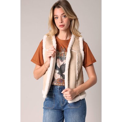 Gilet sans manches façon sherpa, esprit folk. SVANY DEELUXE