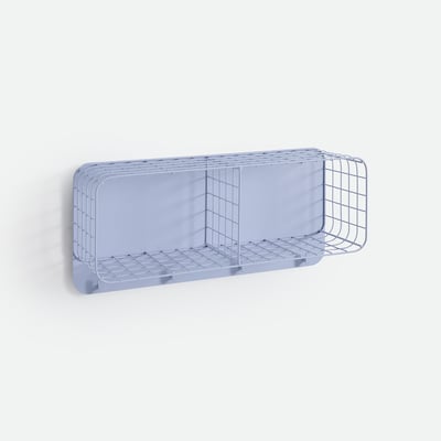 Etagère murale, métal acier grillagé, 4 patères, 2 casiers, KLUVA LA REDOUTE INTERIEURS