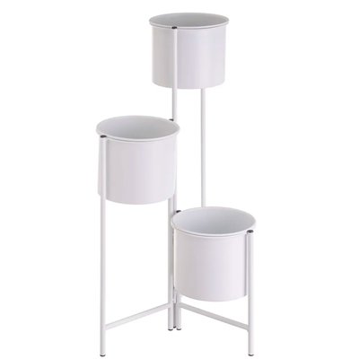 Support pot plante triple articulé métal blanc 38x19x65cm WADIGA