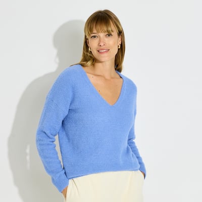 Pull doux manches longues col V GRAIN DE MALICE