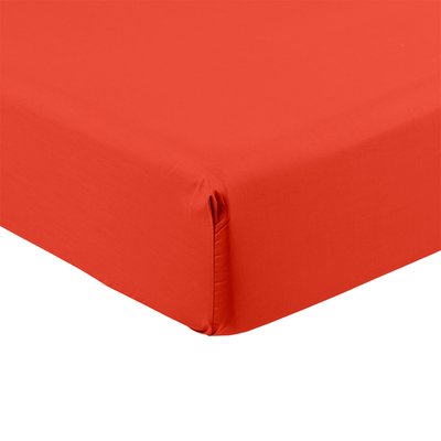 Drap housse percale de coton NEO CARRE BLANC