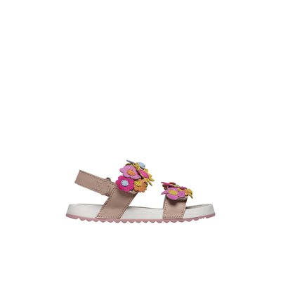 Sandales en cuir avec fleurs appliquées NUMEES. NATURINO