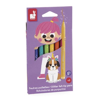 Feutres paillettes X 8 -  - Juratoys JURATOYS