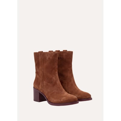 Bottines à talons en croûte de cuir LA FEE MARABOUTEE