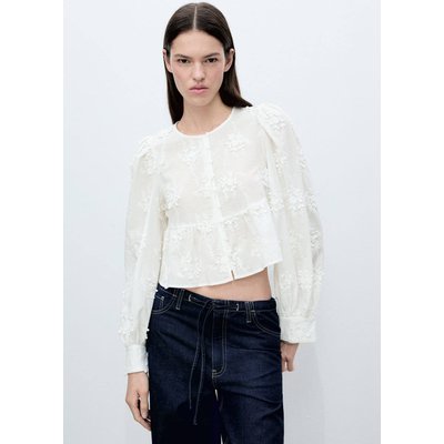 Chemisier coton brodé à fleurs MANGO