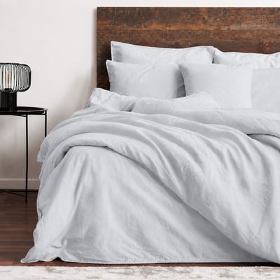 Parure housse de couette en lin et coton unie, LYNN C DESIGN HOME TEXTILE