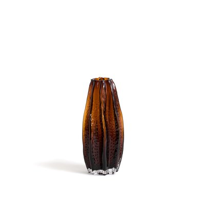 Yuvo 29.5cm High Textured Amber Glass Vase LA REDOUTE INTERIEURS