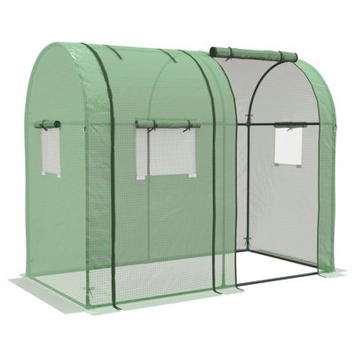 Serre de jardin 1,8 m² - 2 portes zippées 4 fenêtres - acier PE OUTSUNNY