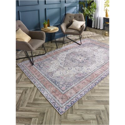 Faded Traditional Machine Washable Rug SO'HOME